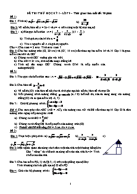 12 Đề thi thử học kỳ I - Lớp 9 môn Toán